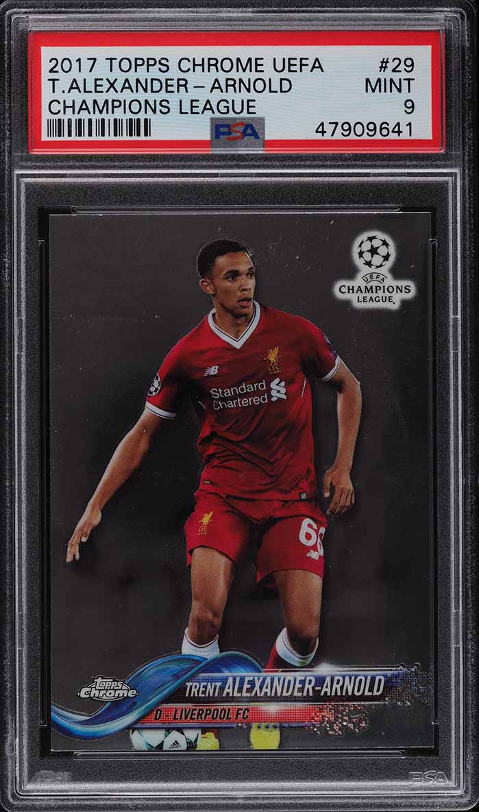 2017 Topps Chrome UEFA Champions League Trent Alexander-Arnold ROOKIE #29 PSA 9