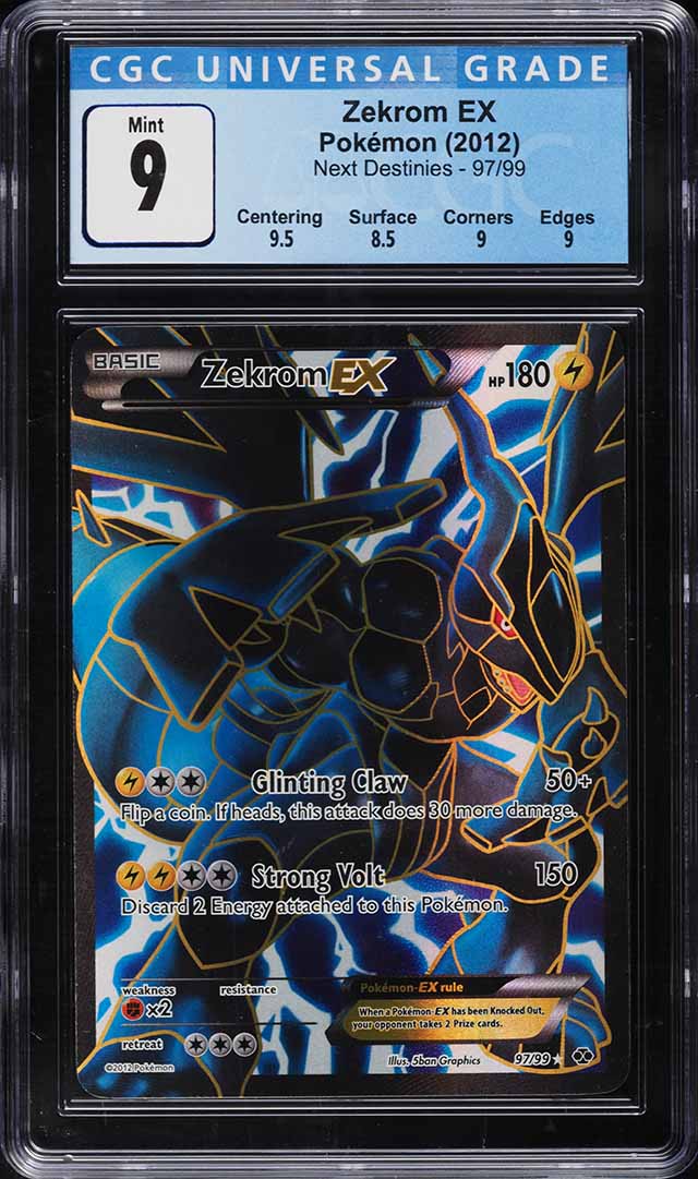 2012 Pokemon Black & White Next Destinies Full Art Zekrom EX #97 CGC 9 MINT