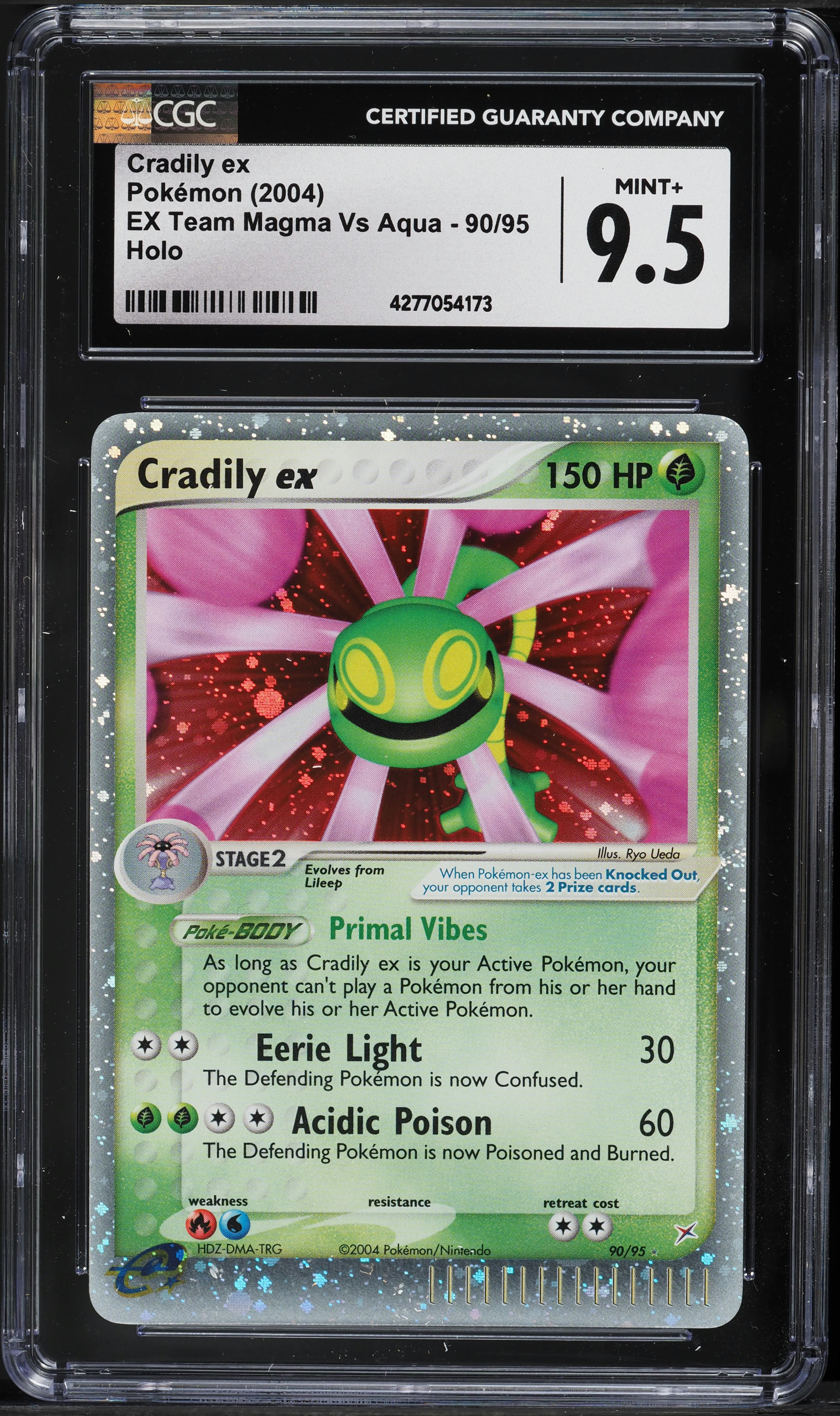 2004 Pokemon EX Team Magma Vs Aqua Holo Cradily ex #90 CGC 9.5 MINT+