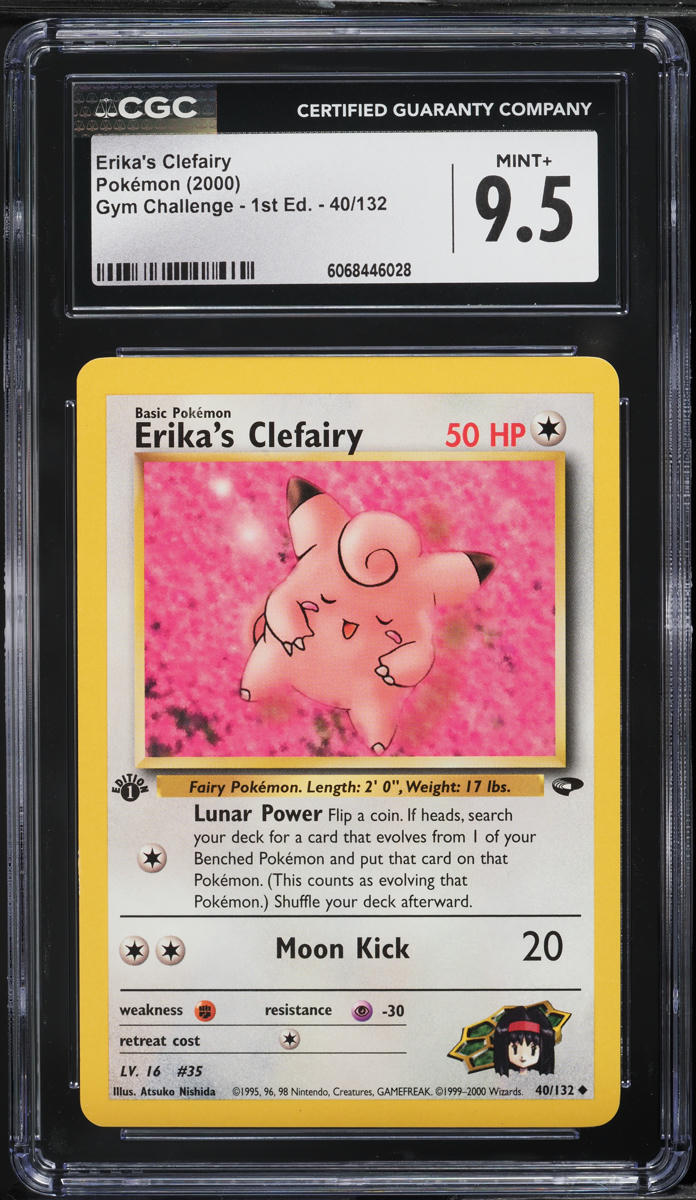 2000 Pokemon Gym Challenge 1st Edition Erika's Clefairy #40 CGC 9.5 MINT+