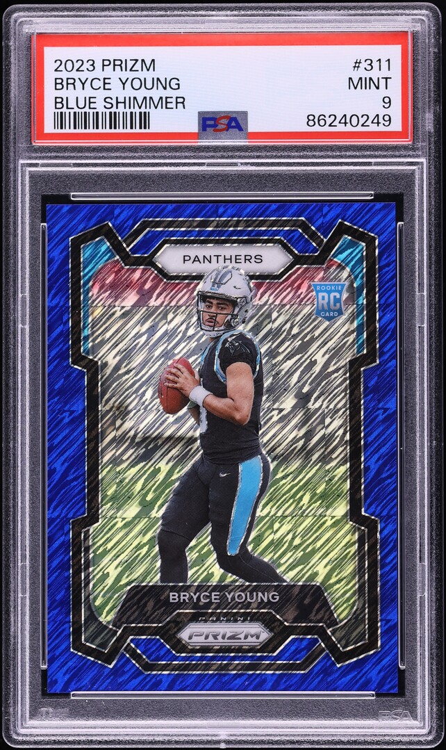 2023 Panini Prizm Blue Shimmer Bryce Young ROOKIE /25 #311 PSA 9 MINT