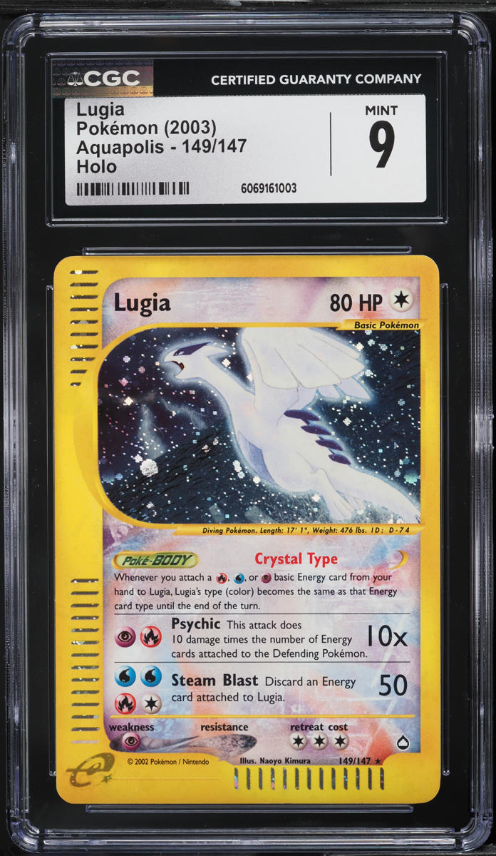 2003 Pokemon Aquapolis Holo Lugia #149 CGC 9 MINT