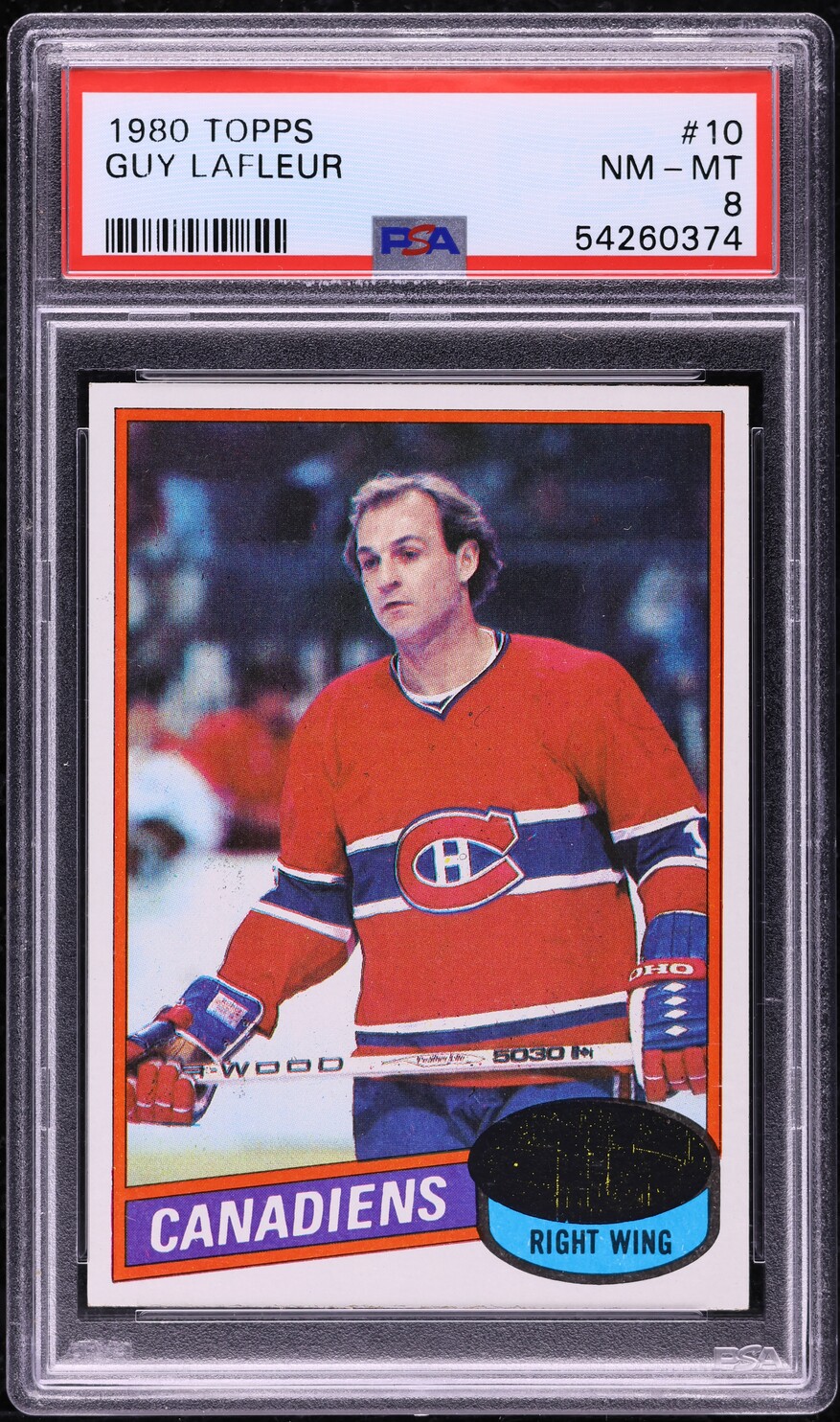 1980 Topps Hockey Guy Lafleur #10 PSA 8 NM-MT
