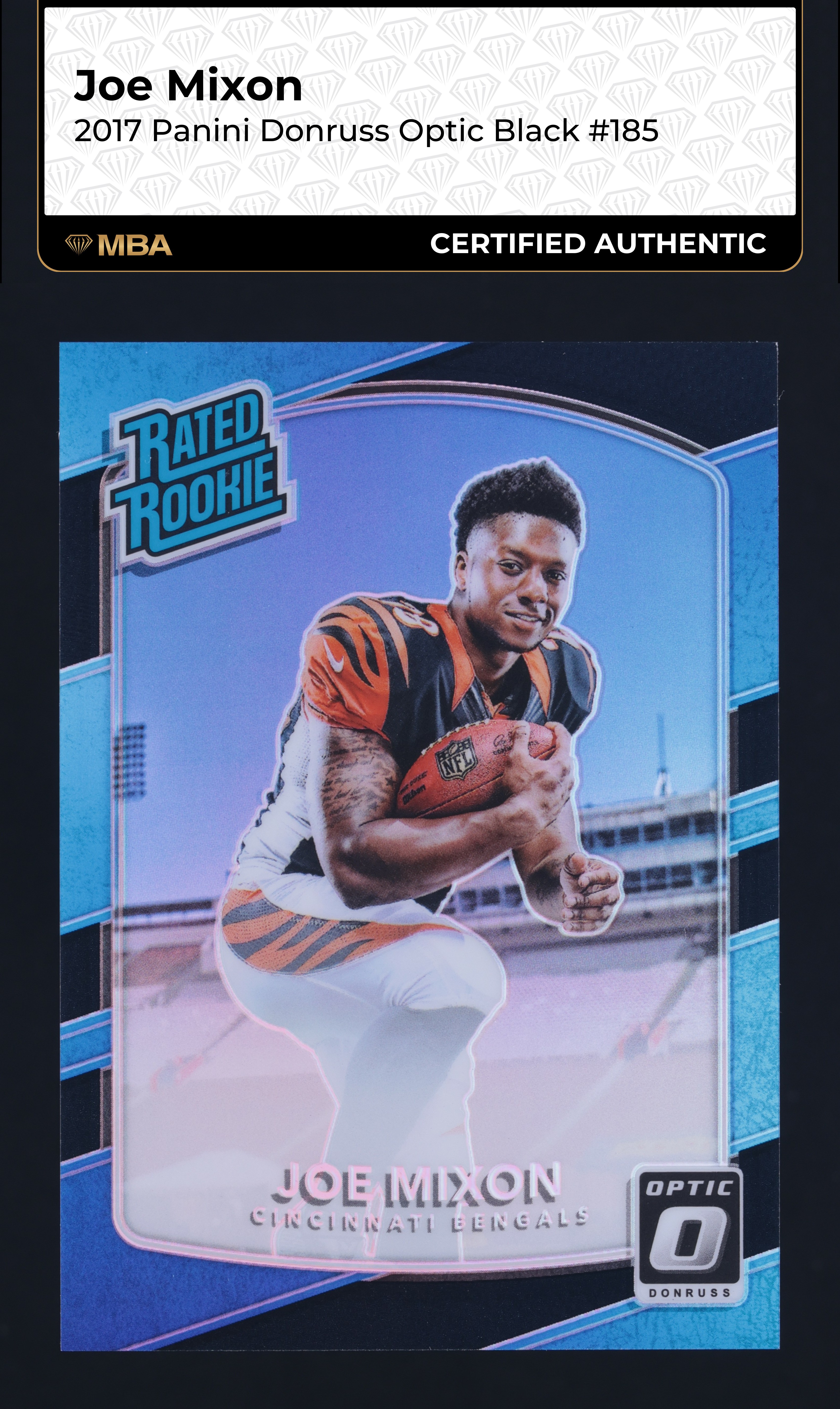 2017 Donruss Optic Black Joe Mixon ROOKIE /25 #185 MBA AUTH