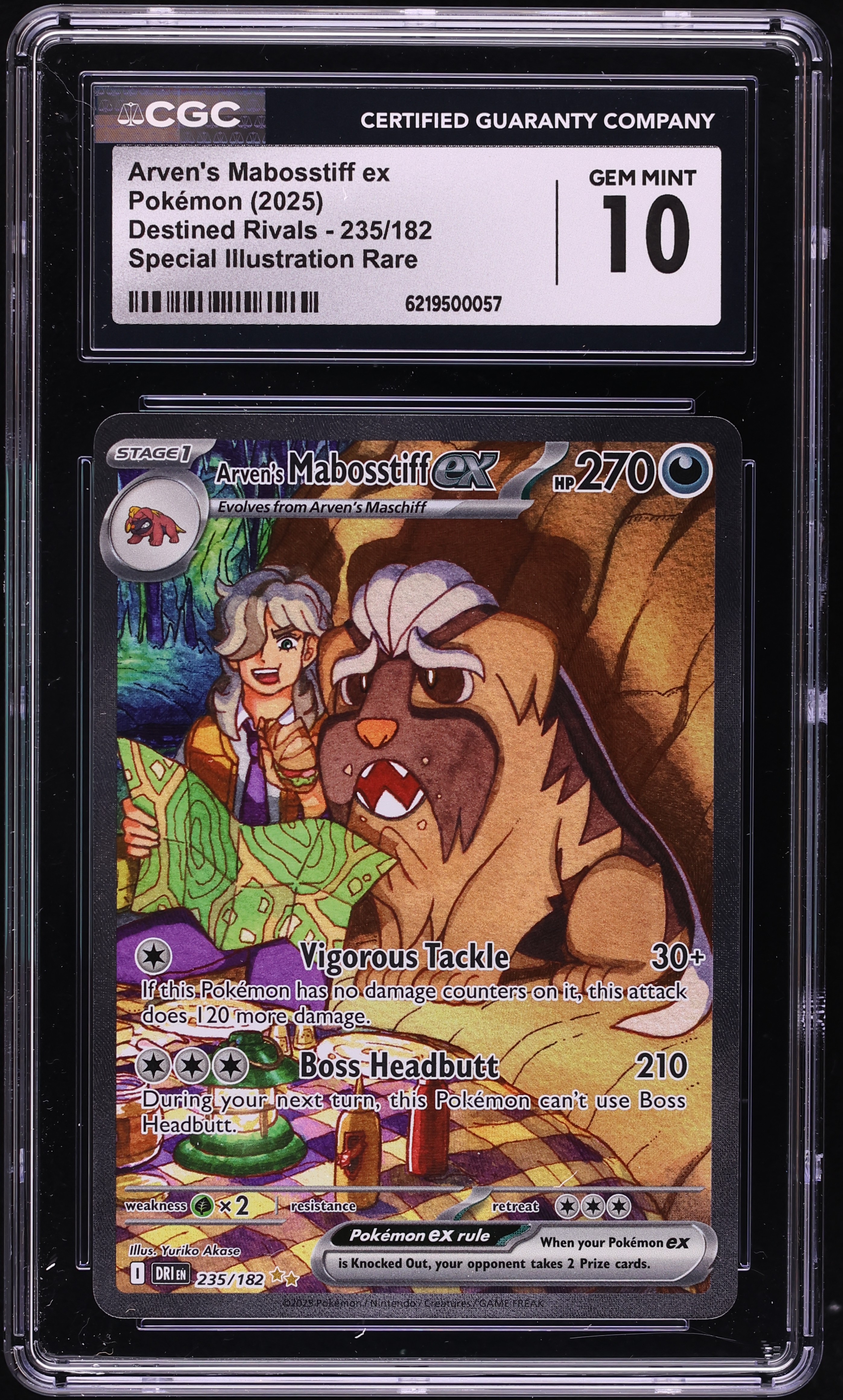 2025 Pokemon Scarlet & Violet Destined Rivals SIR Arven's Mabosstiff Ex #235 CGC 10 GEM MINT