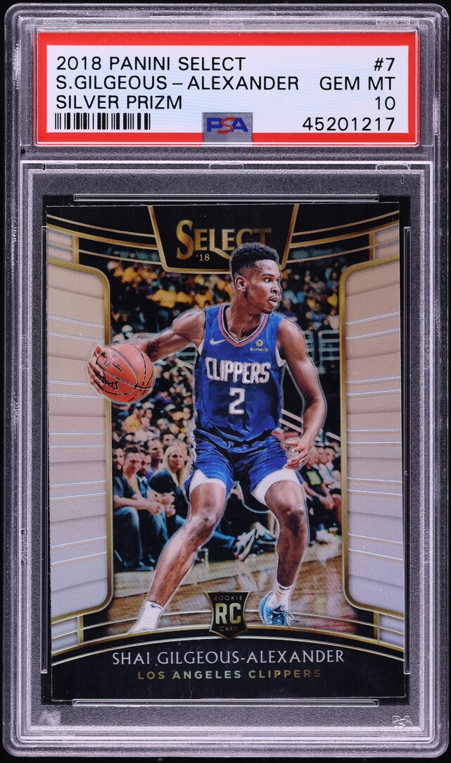 2018 Select Concourse Silver Prizm Shai Gilgeous-Alexander ROOKIE #7 PSA 10 GEM