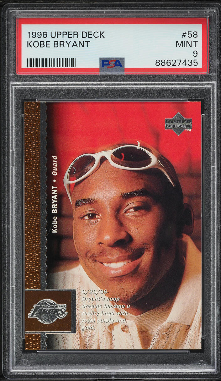 1996 Upper Deck Basketball Kobe Bryant ROOKIE #58 PSA 9 MINT