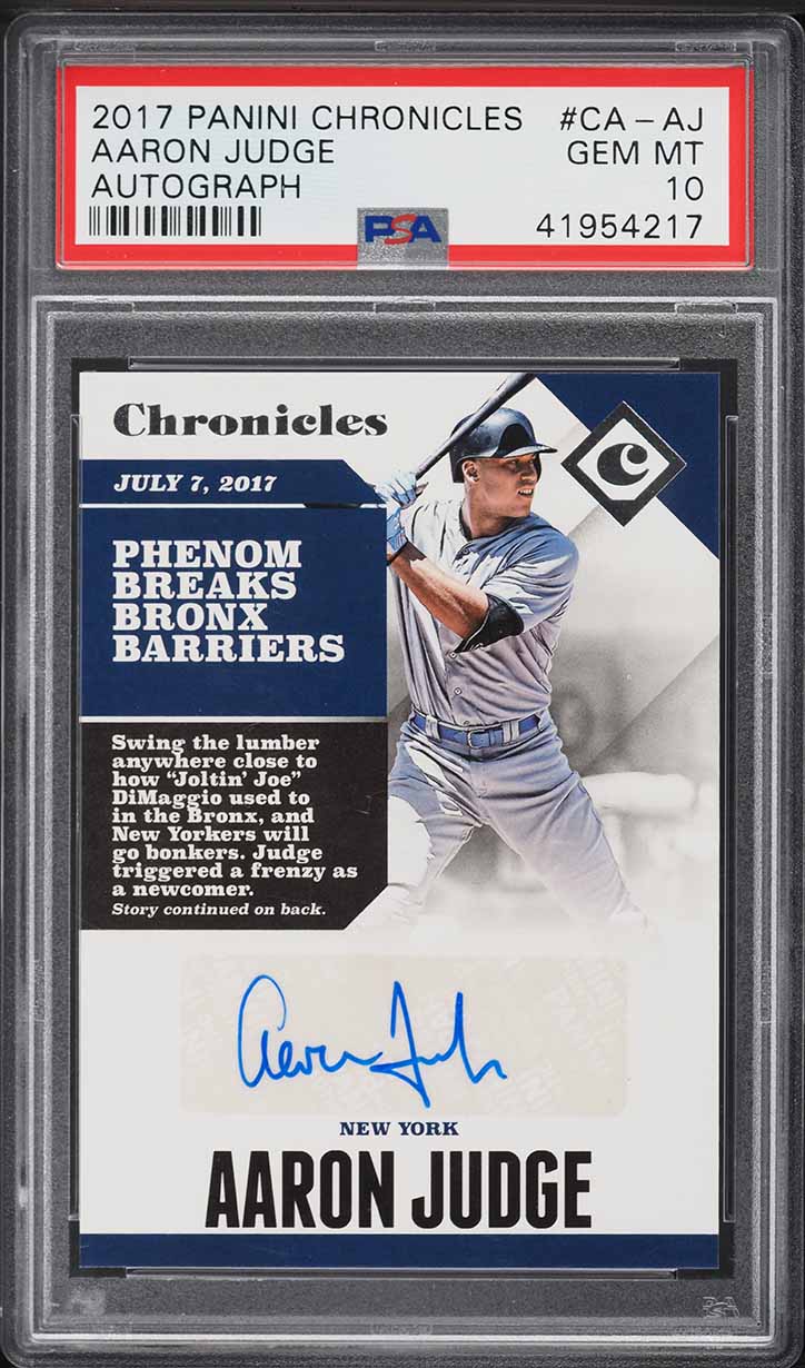 Aaron Judge #CA-AJ 2017 Panini Chronicles Baseball Autographs