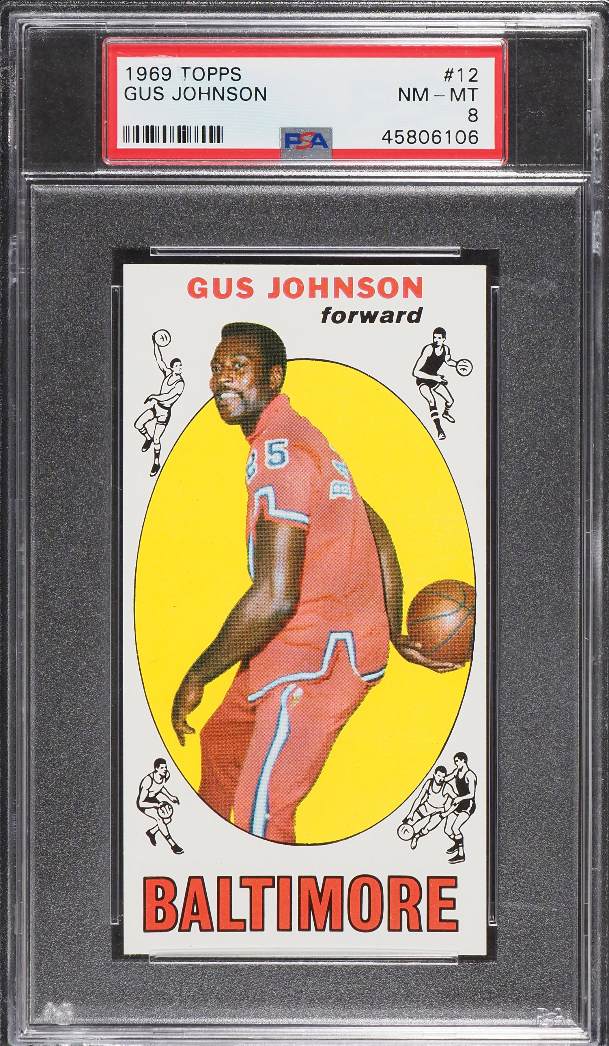1969 Topps Basketball Gus Johnson #12 PSA 8 NM-MT