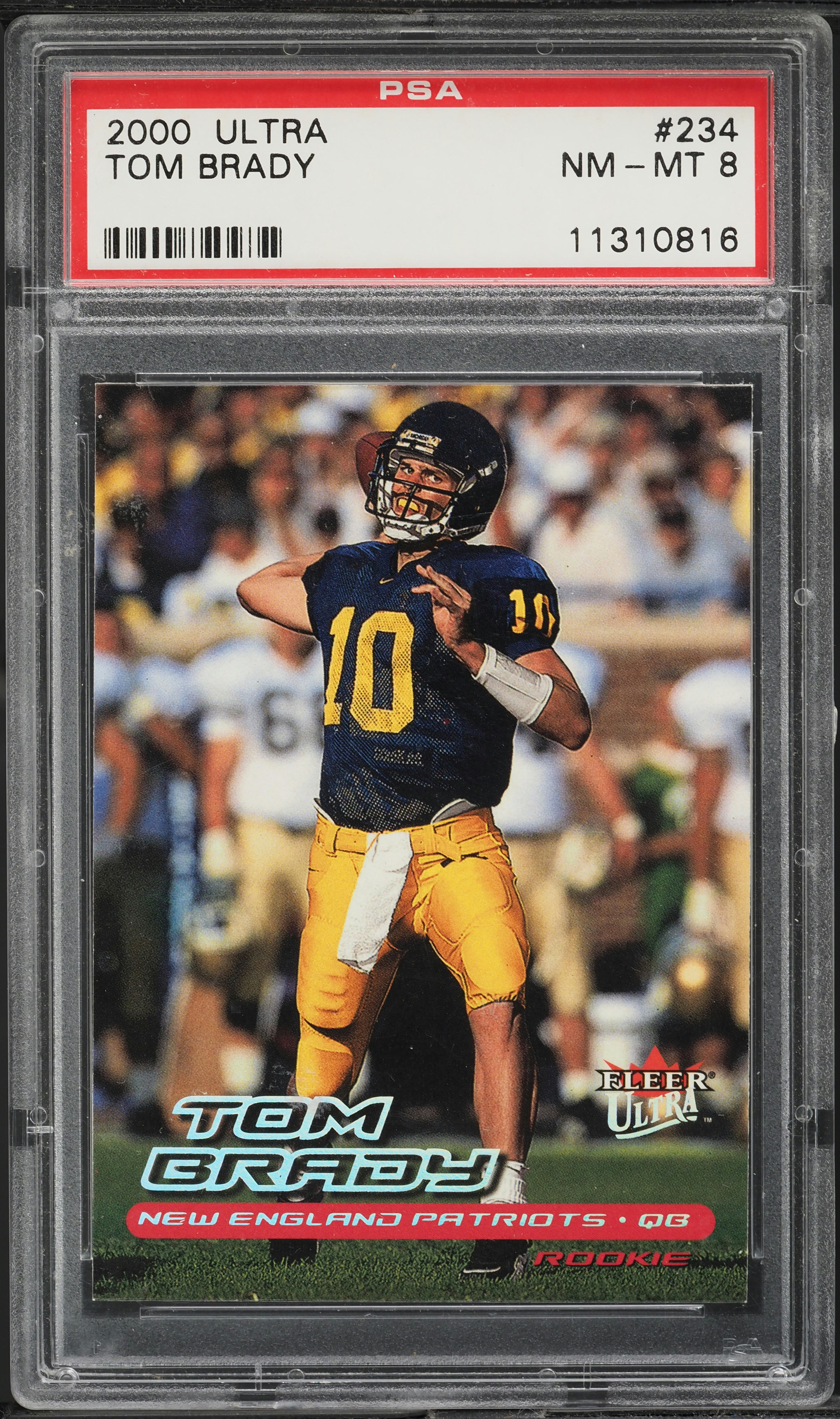 2000 Ultra Football Tom Brady ROOKIE #234 PSA 8 NM-MT