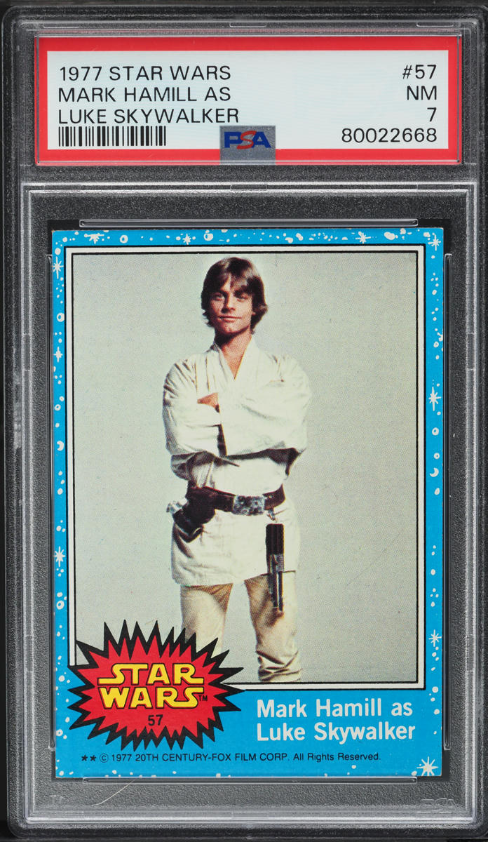 1977 Topps Star Wars Mark Hamill As Luke Skywalker #57 PSA 7 NRMT