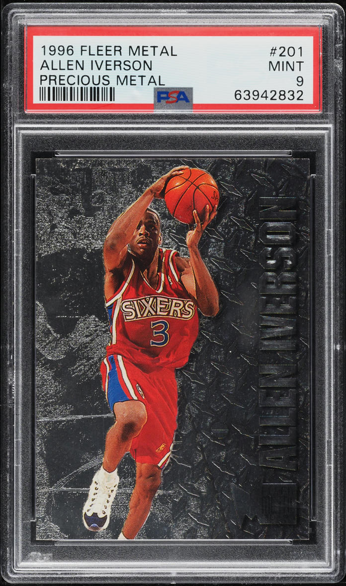 1996 Fleer Precious Metal Allen Iverson ROOKIE #201 PSA 9 MINT