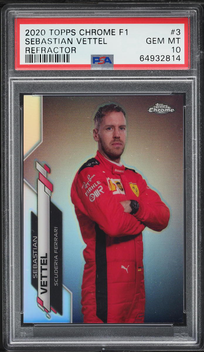 2020 Topps Chrome Formula 1 F1 Refractor Sebastian Vettel #3 PSA 10 GEM MINT