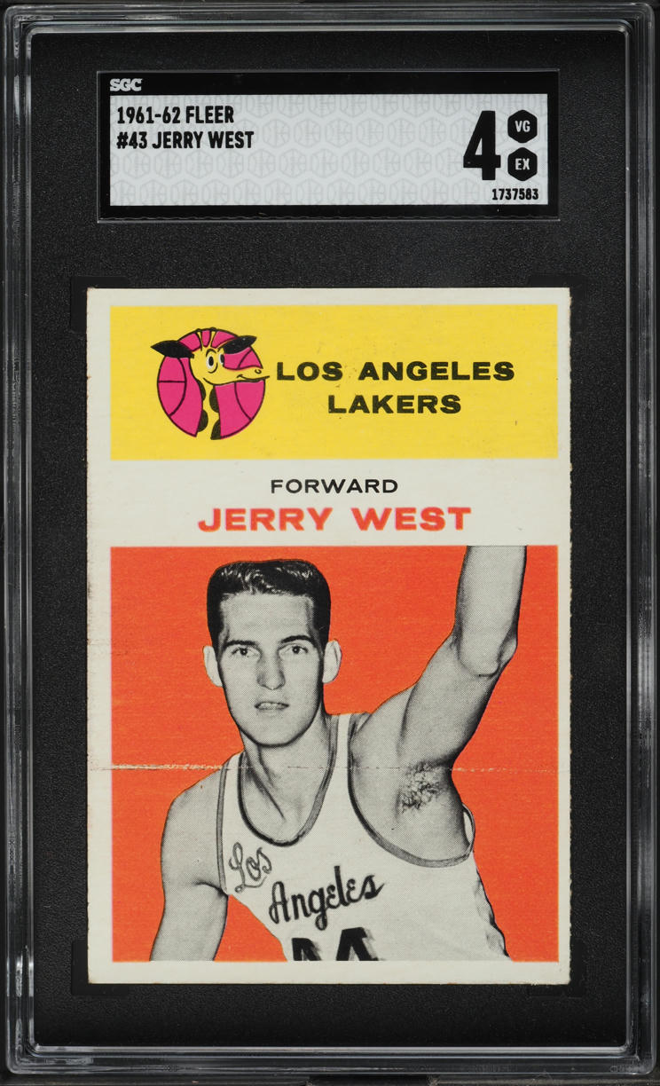 1961 Fleer Basketball Jerry West ROOKIE #43 SGC 4 VGEX