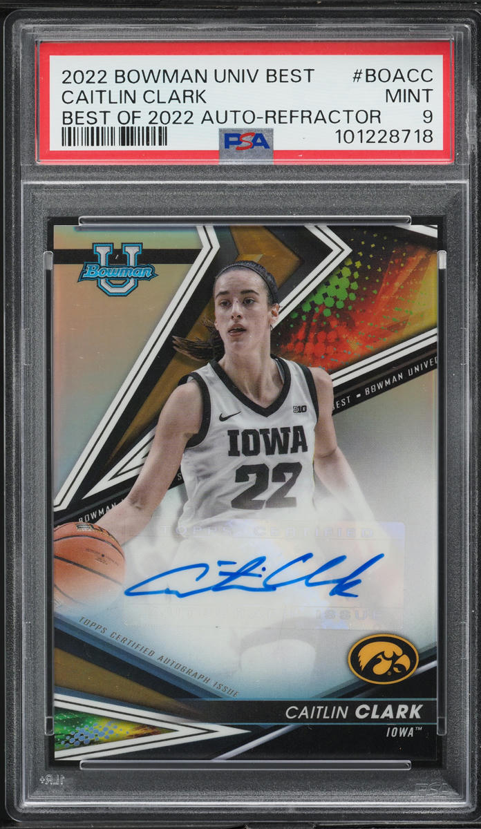 2022 Bowman U Best Refractor Caitlin Clark ROOKIE AUTO #BOA-CC PSA 9 MINT