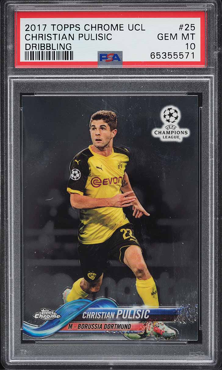 2017 Topps Chrome UEFA Christian Pulisic ROOKIE #25 PSA 10 GEM MINT