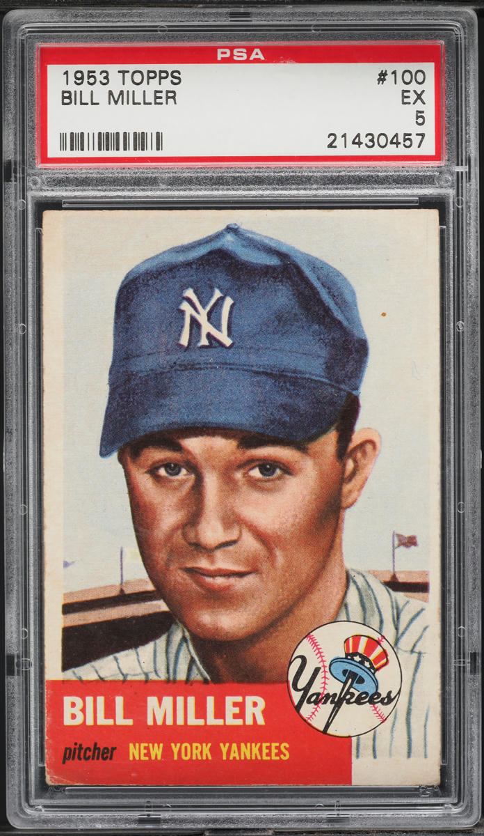 1953 Topps Bill Miller SHORT PRINT #100 PSA 5 EX