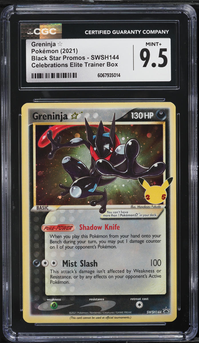 2021 Pokemon SWSH Black Star Promo Celebrations Greninja Gold Star #144 CGC 9.5