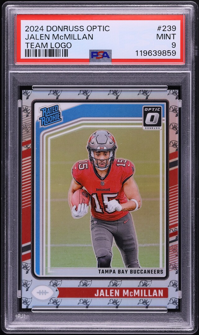 2024 Donruss Optic Team Logo Jalen McMillan ROOKIE /32 #239 PSA 9 MINT