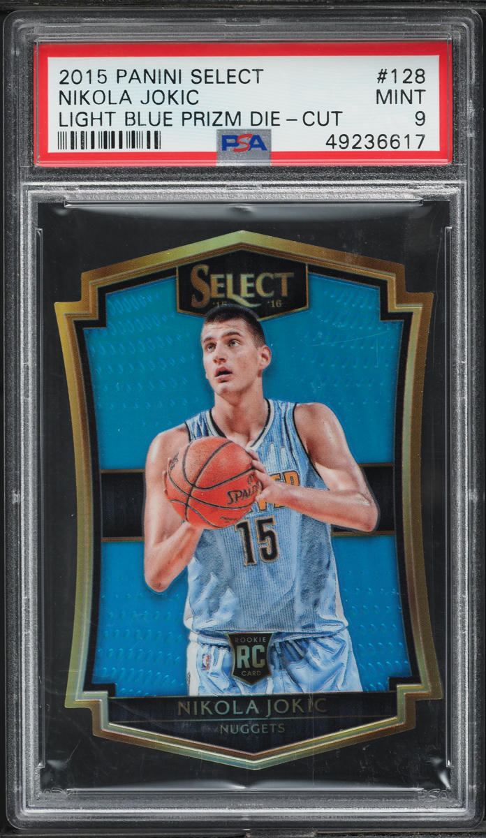 2015 Select Light Blue Prizm Die-Cut Nikola Jokic ROOKIE /199 #128 PSA 9 MINT