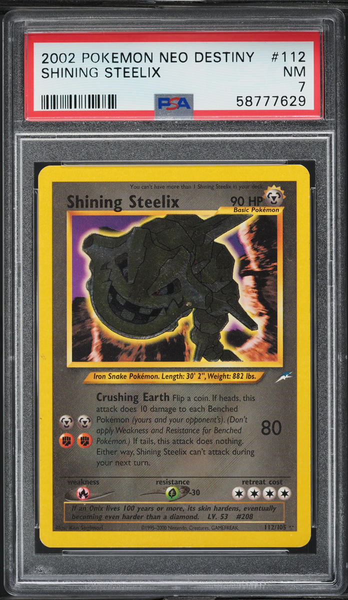2002 Pokemon Neo Destiny Shining Steelix #112 PSA 7 NRMT