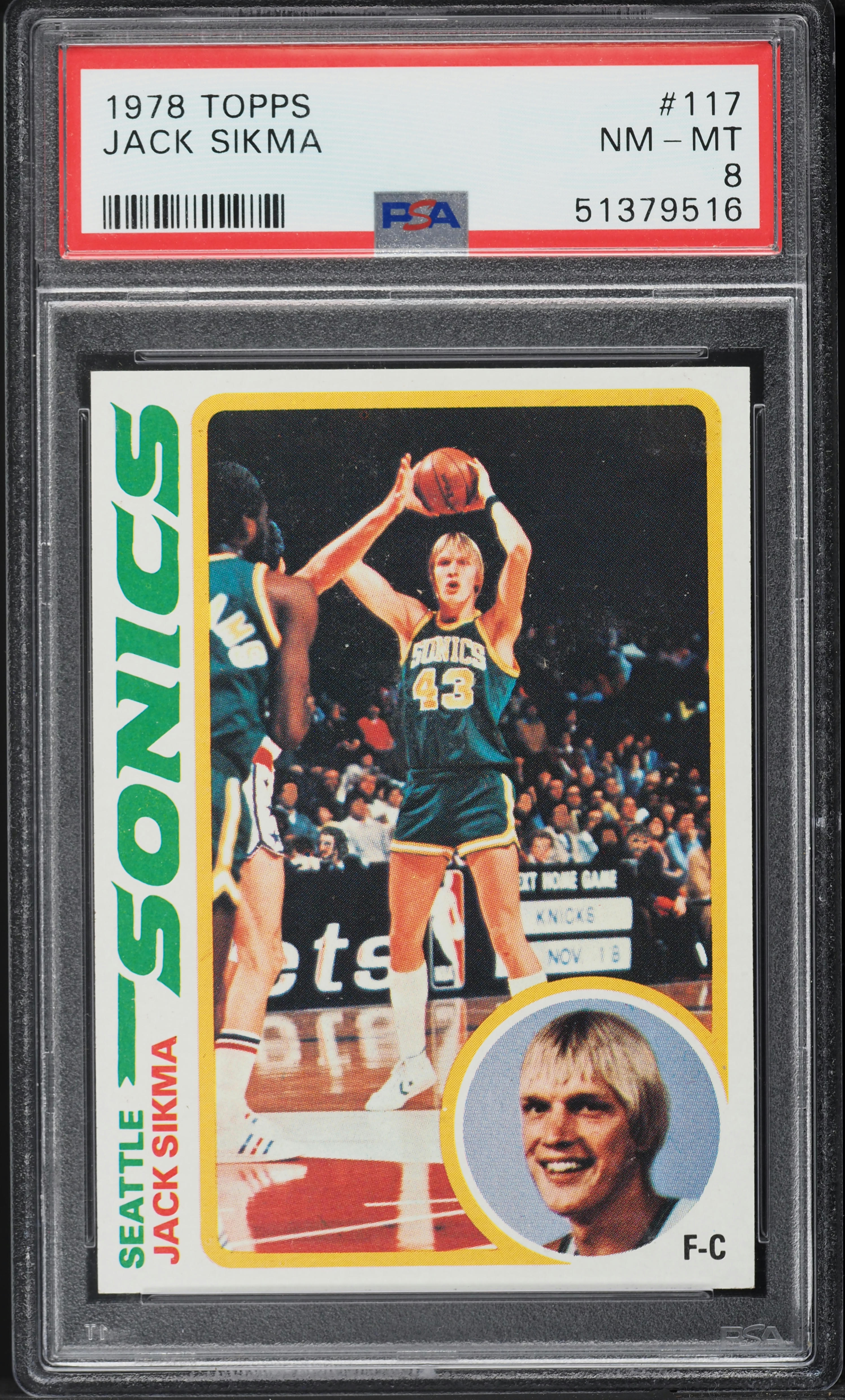 1978 Topps Basketball Jack Sikma ROOKIE #117 PSA 8 NM-MT