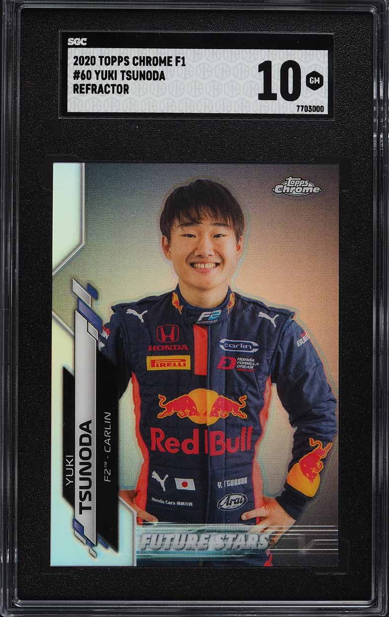 2020 Topps Chrome Formula 1 F1 Refractor Yuki Tsunoda ROOKIE #60 SGC 10 GEM MINT