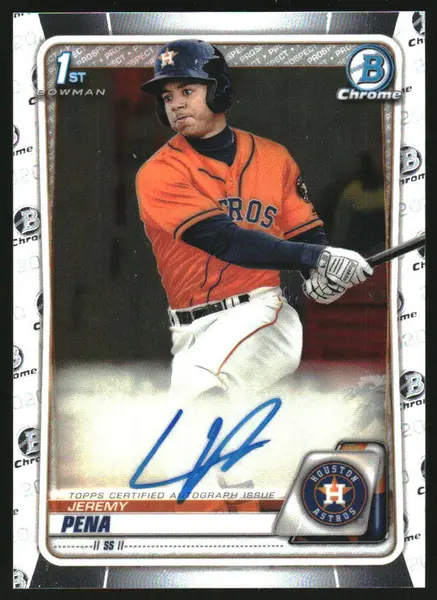 Jeremy Pena 2020 Bowman #CPA-JP Chrome Prospect Auto (1st