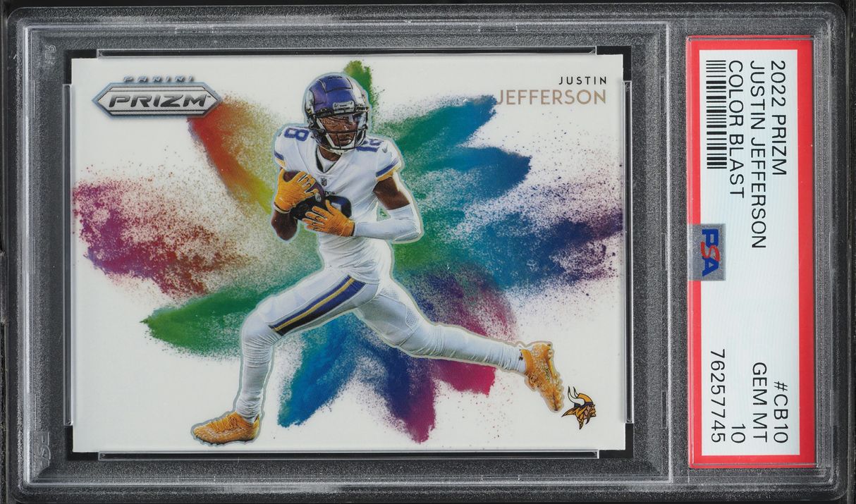 2022 Panini Prizm Color Blast Justin Jefferson #CB-10 PSA 10 GEM MINT