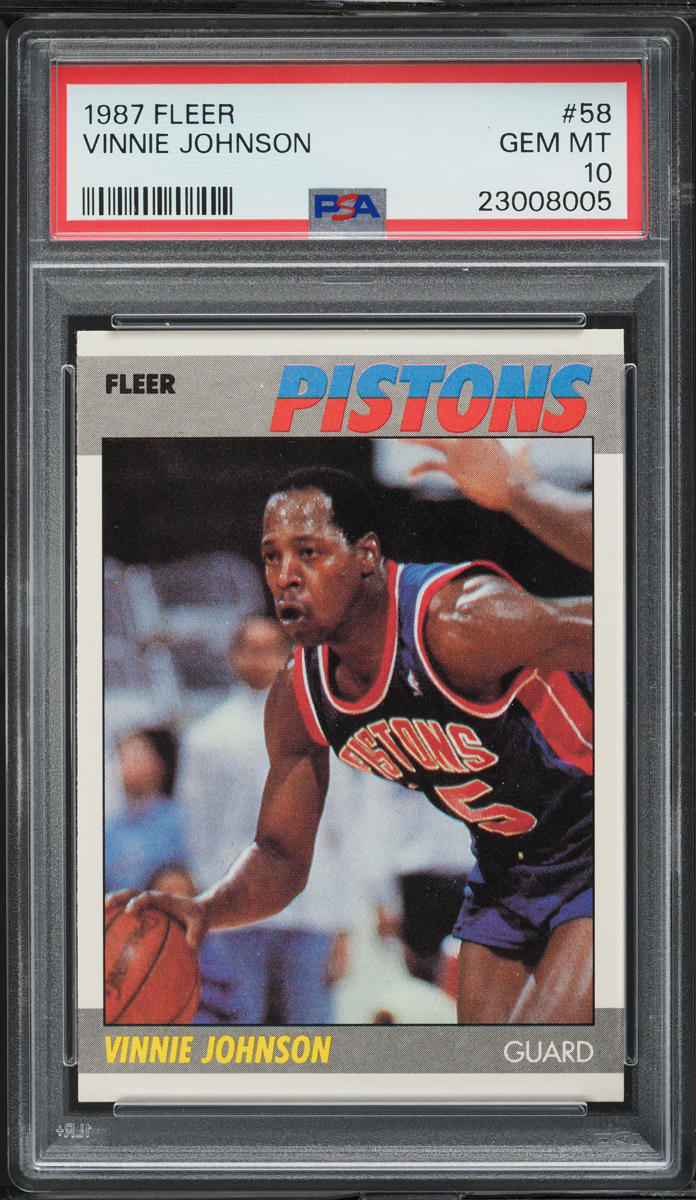 1987 Fleer Basketball Vinnie Johnson #58 PSA 10 GEM MINT