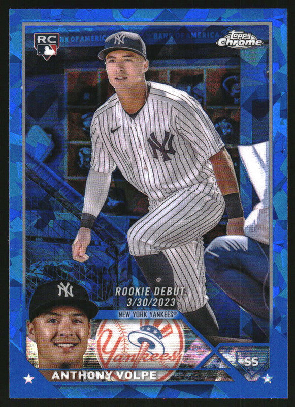 2023 Topps Chrome Update Sapphire Chrome #USCS163 Anthony Volpe RC