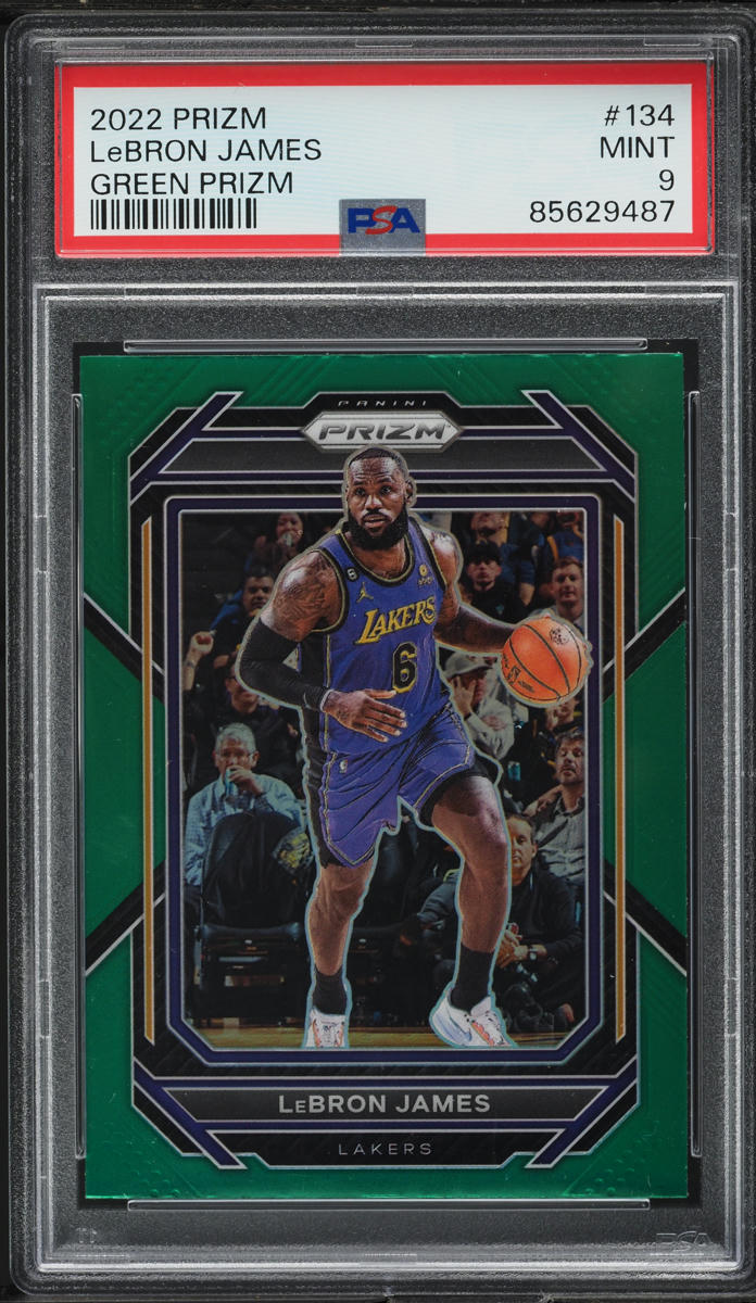 2022 Panini Prizm Green LeBron James #134 PSA 9 MINT