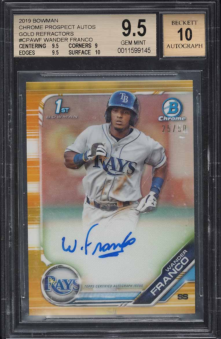 2019 Bowman Chrome Gold Refractor Wander Franco ROOKIE AUTO /50 BGS 9.5 GEM MINT
