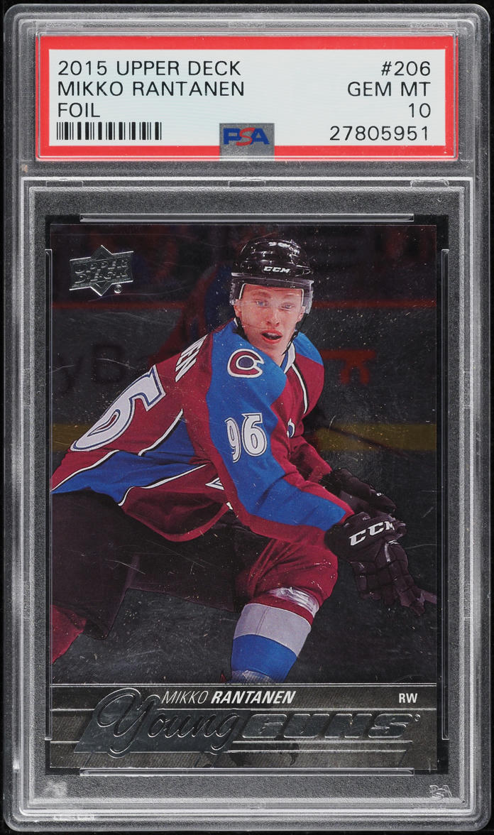 2015 Upper Deck Young Guns Foil Mikko Rantanen ROOKIE #206 PSA 10 GEM MINT