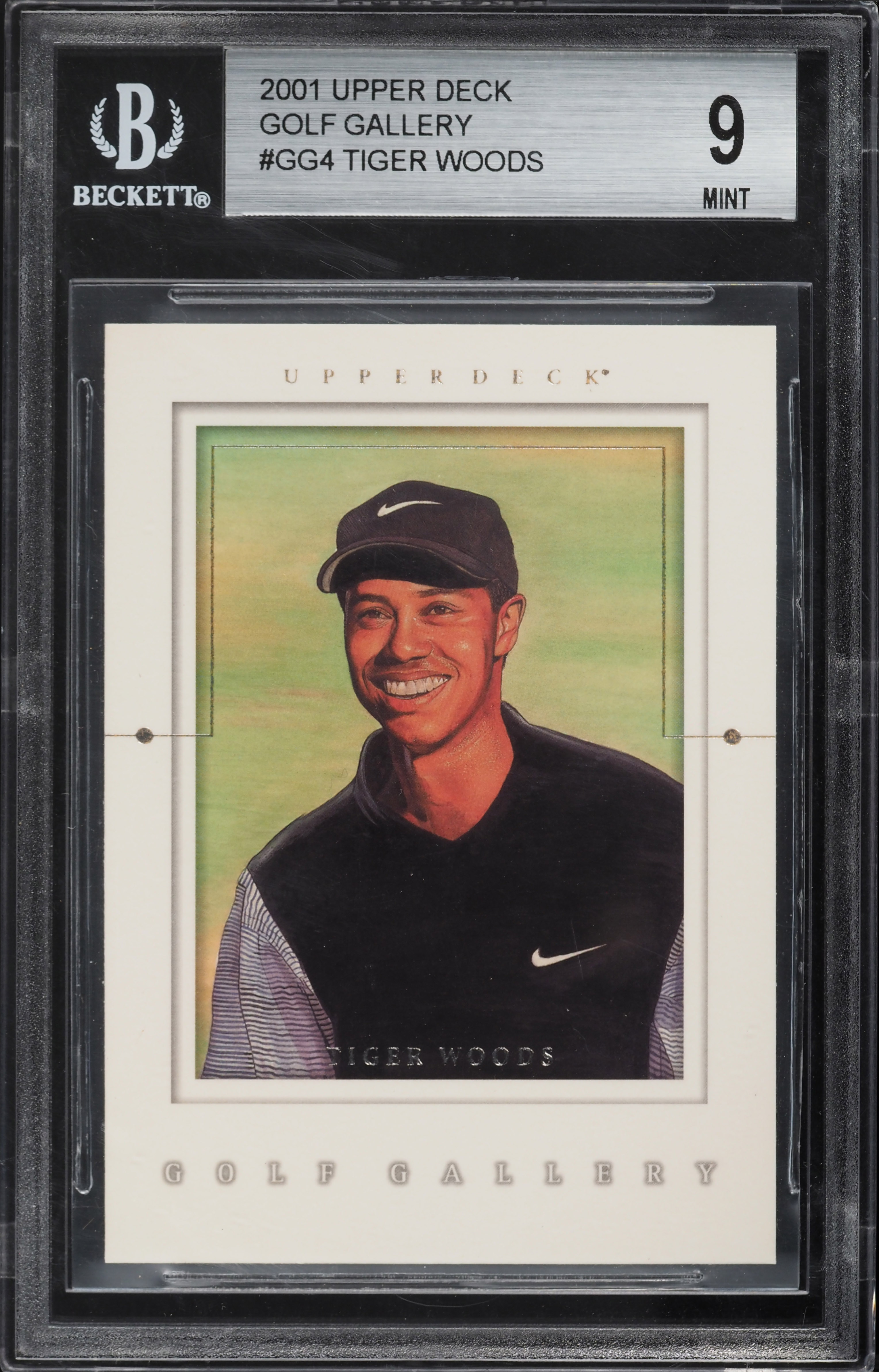 2001 Upper Deck Golf Gallery Tiger Woods ROOKIE #GG4 BGS 9 MINT