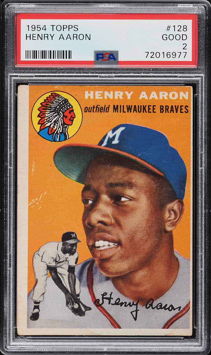 1954 Topps Hank Aaron ROOKIE #128 PSA 2 GD
