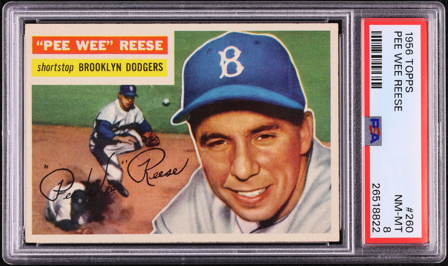 1956 Topps Pee Wee Reese #260 PSA 8 NM-MT