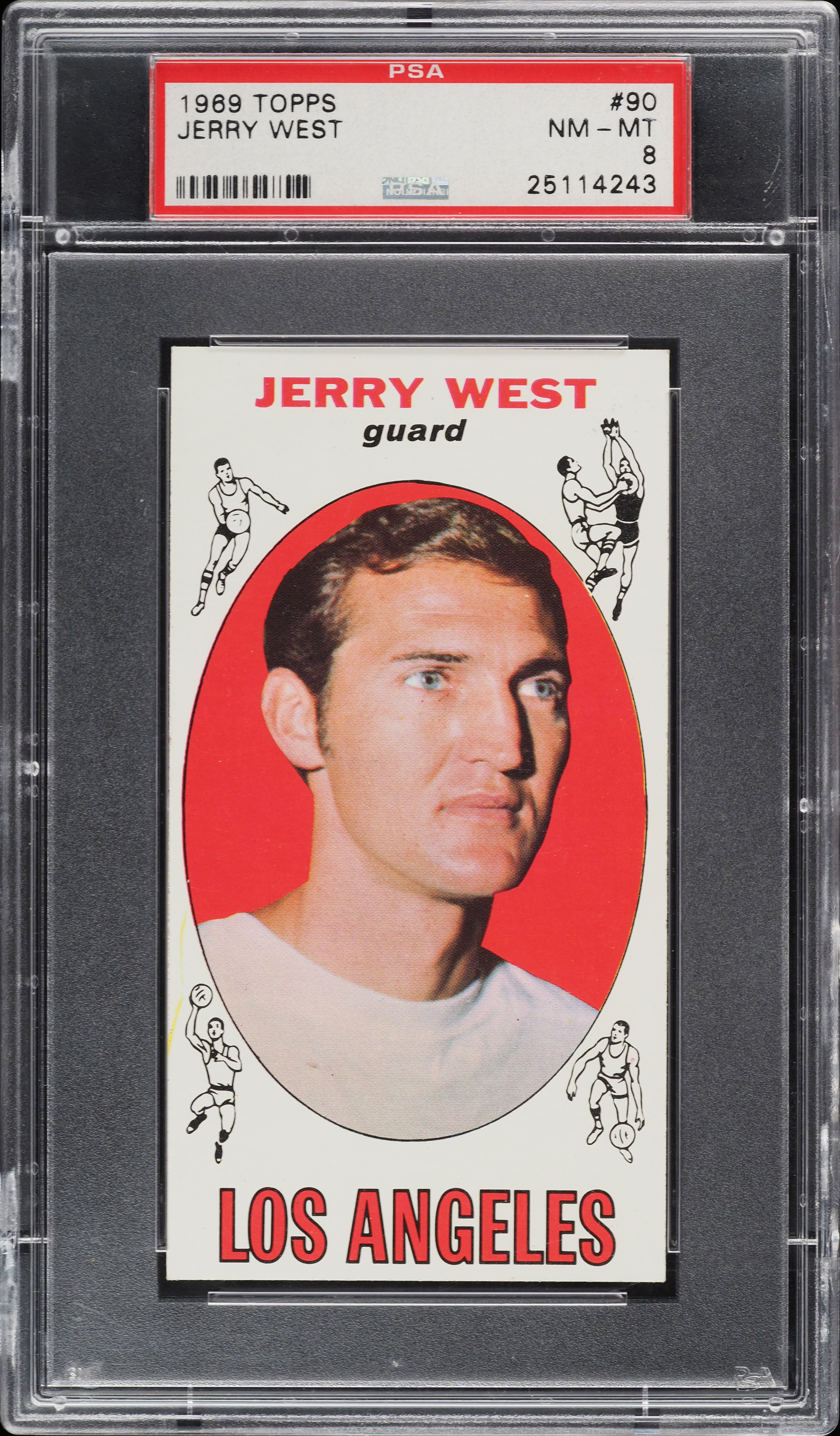 1969 Topps Basketball Jerry West #90 PSA 8 NM-MT