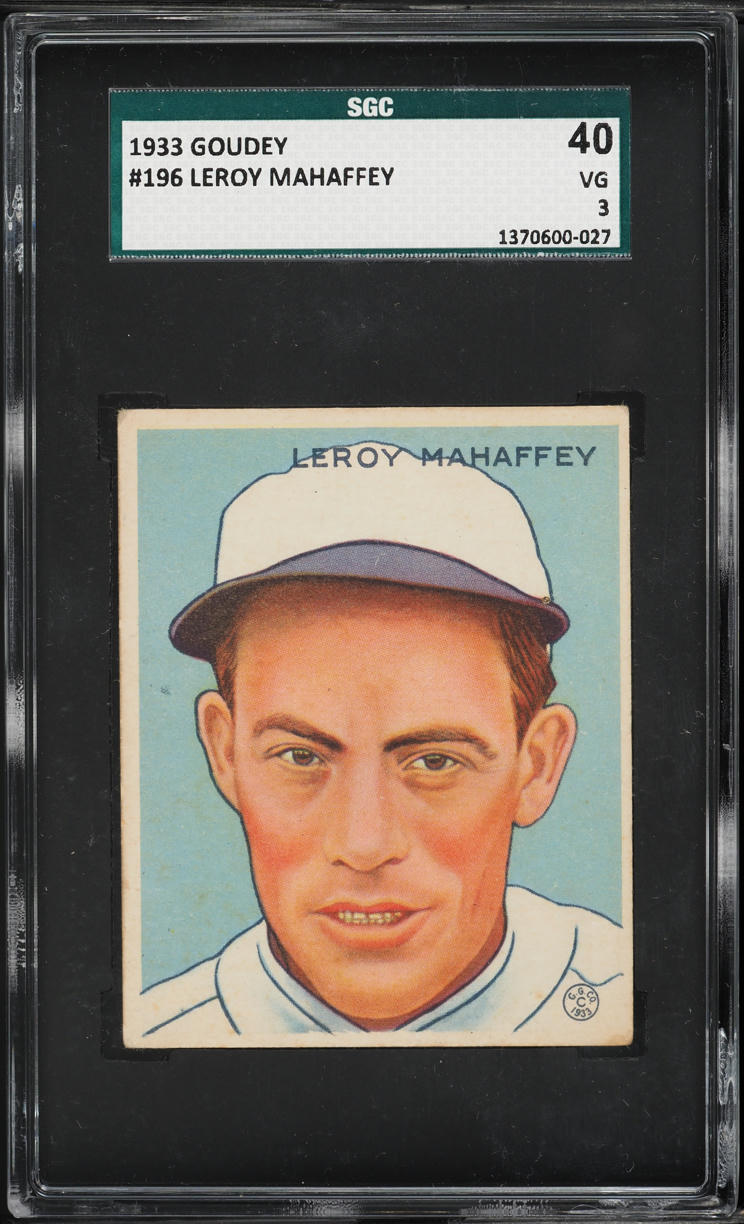 1933 Goudey Leroy Mahaffey #196 SGC 3 VG