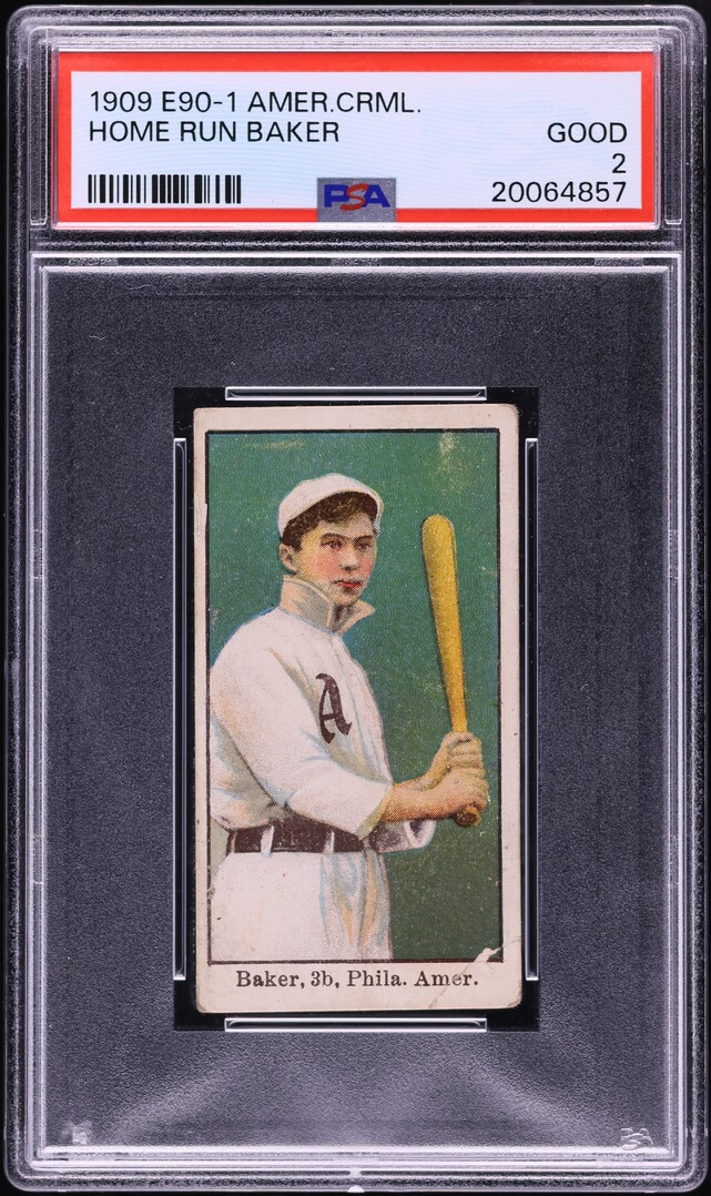 1909 E90-1 American Caramel Home Run Baker  PSA 2 GD