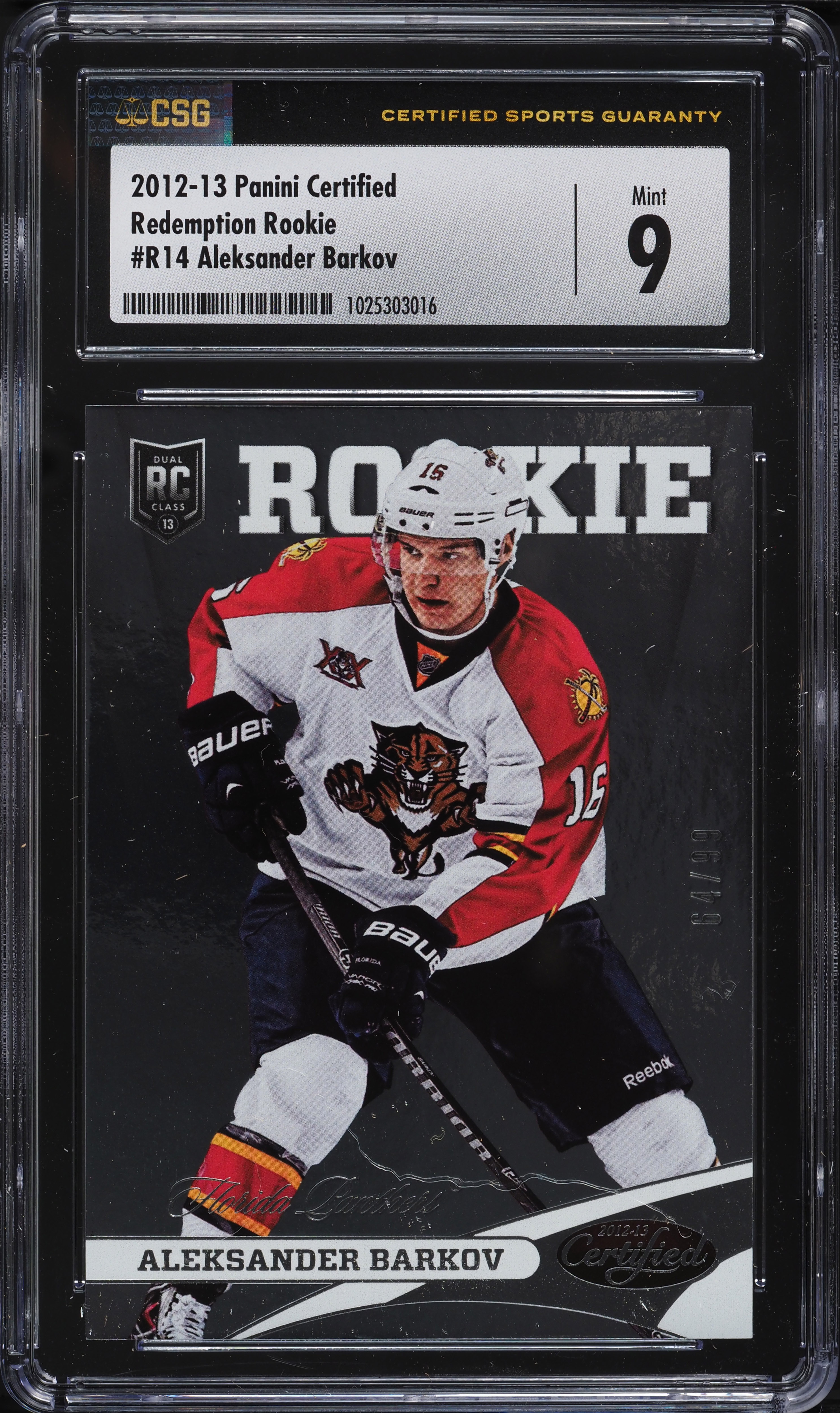 2012 Panini Certified Redemption Aleksander Barkov ROOKIE /99 #R14 CSG 9 MINT