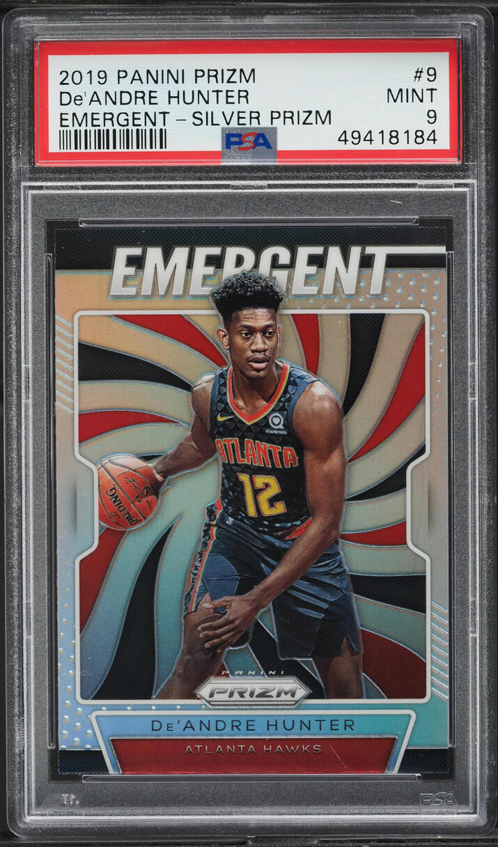 2019 Panini Prizm Emergent Silver De'Andre Hunter ROOKIE #9 PSA 9 MINT