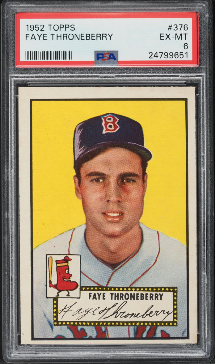 1952 Topps Faye Throneberry #376 PSA 6 EXMT