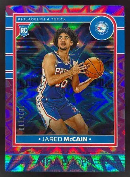 2024-25 Panini Hoops Purple Explosion #246 Jared McCain RC /110