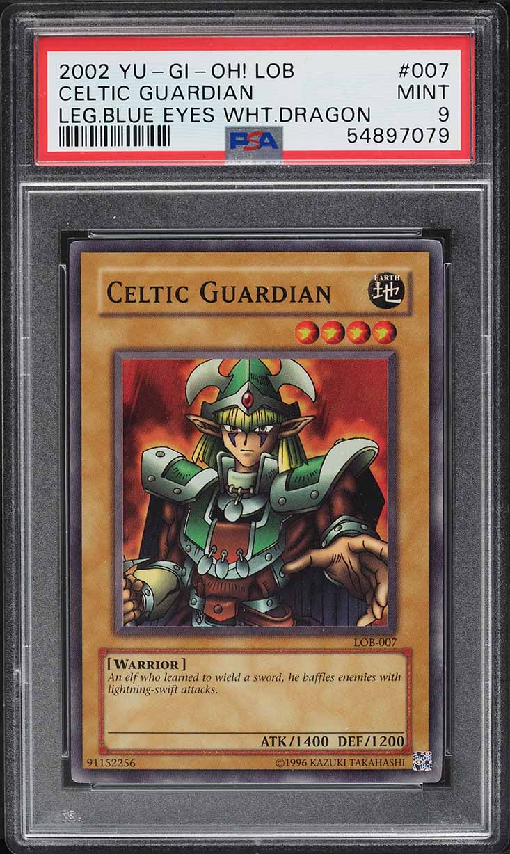 2002 Yu-Gi-Oh! Legend Of Blue Eyes White Dragon Celtic Guardian #LOB-007 PSA 9