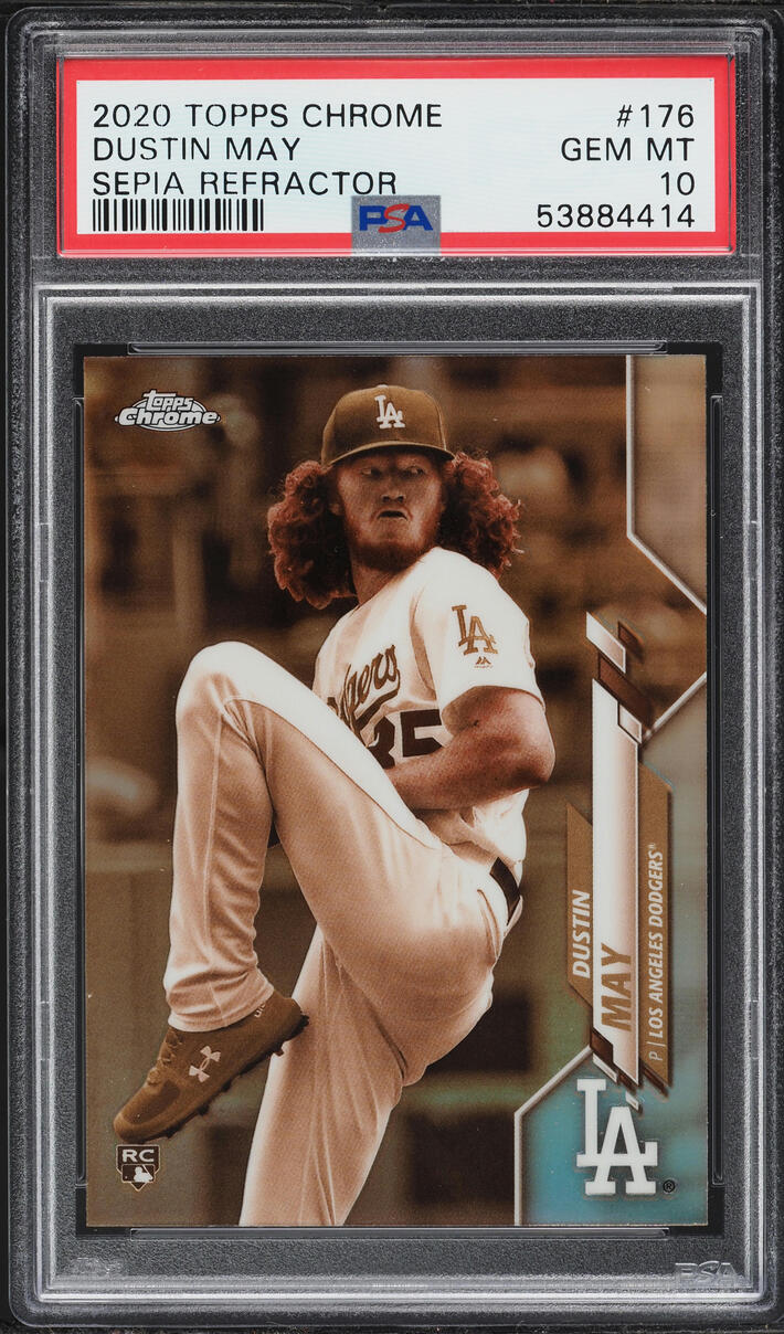 2020 Topps Chrome Sepia Refractor Dustin May ROOKIE #176 PSA 10 GEM MINT
