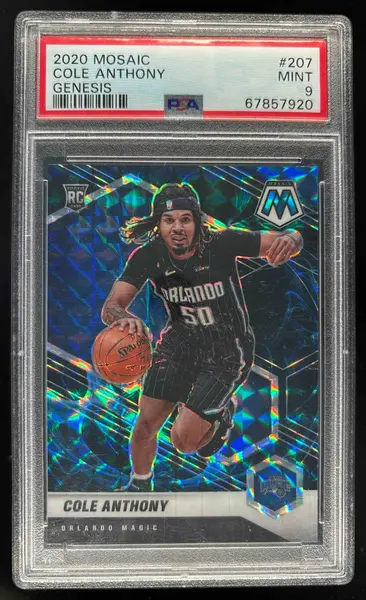 2020-21 Panini Mosaic Genesis #207 Cole Anthony RC PSA 9