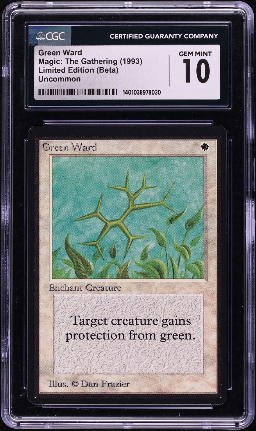 1993 Magic The Gathering MTG Beta Green Ward CGC 10 GEM MINT