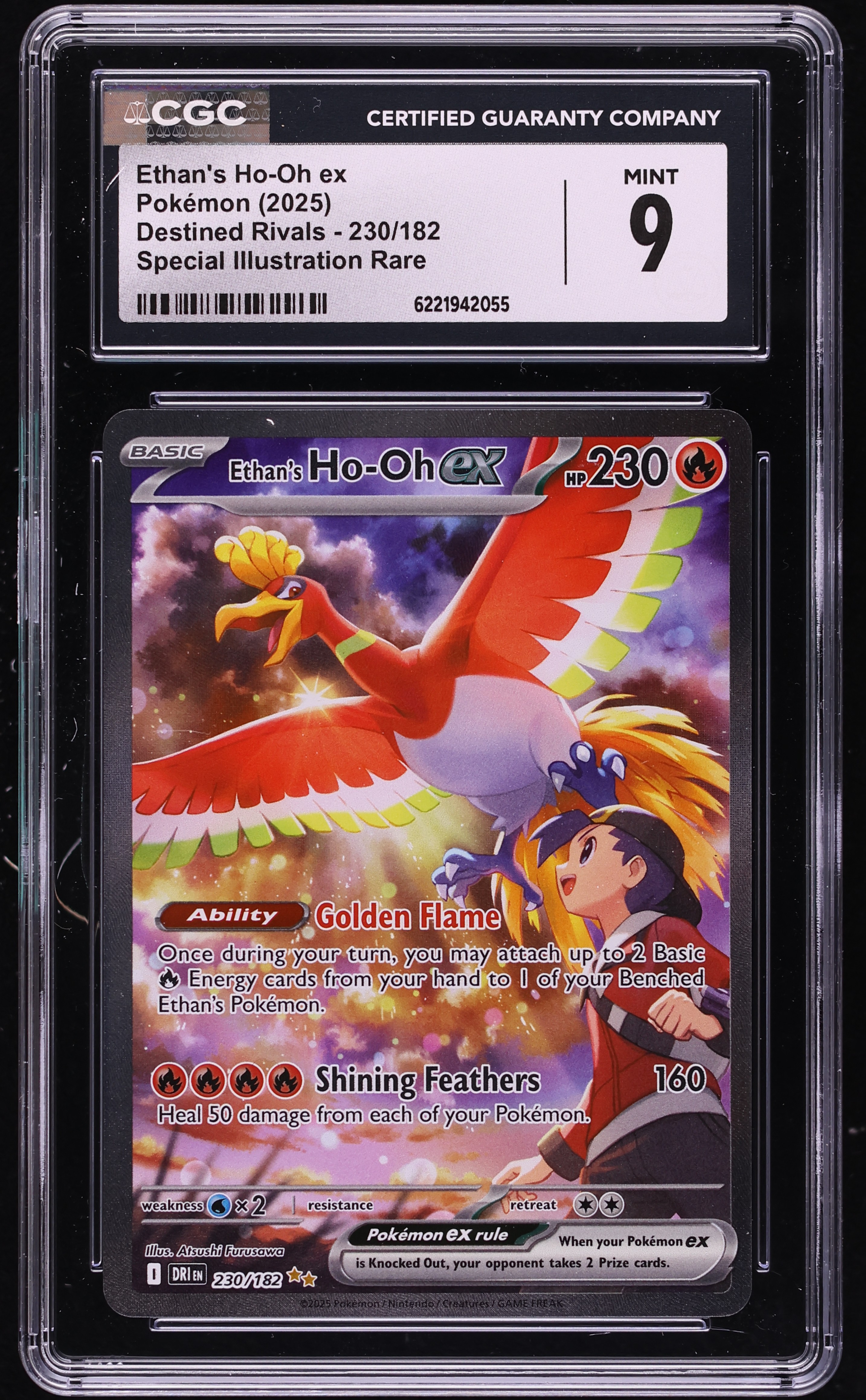 2025 Pokemon Scarlet & Violet Destined Rivals SIR Ethan's Ho-Oh Ex #230 CGC 9 MINT