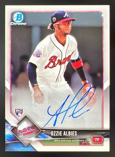 2018 Bowman Chrome Chrome Rookie Autographs #BCRA-OA Ozzie Albies RC Auto